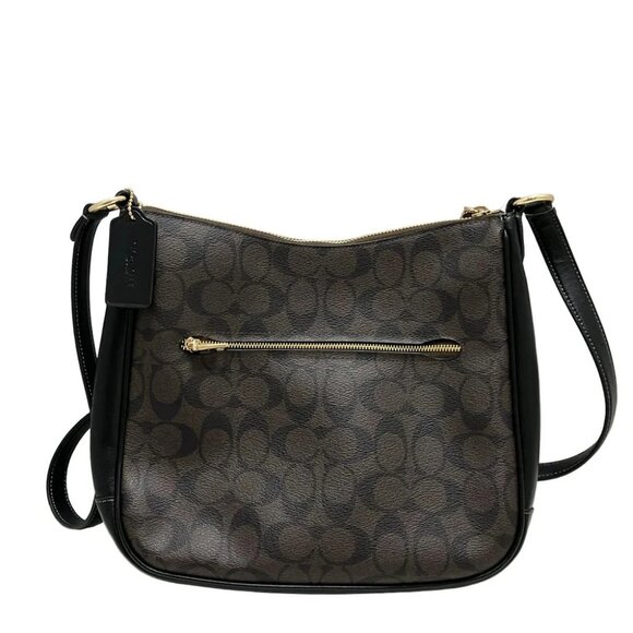 Auth COACH Signature CU959 Dark Brown Black PVC Leather - Shoulder Bag - Picture 3 of 8